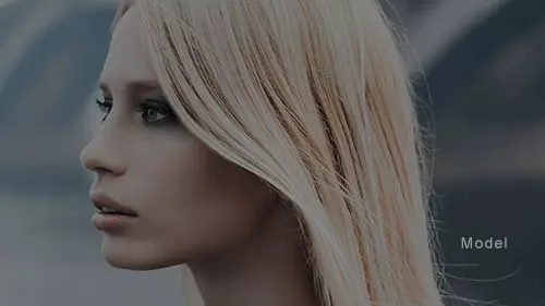 profile shot of a blonde woman with a sculpted thin nose