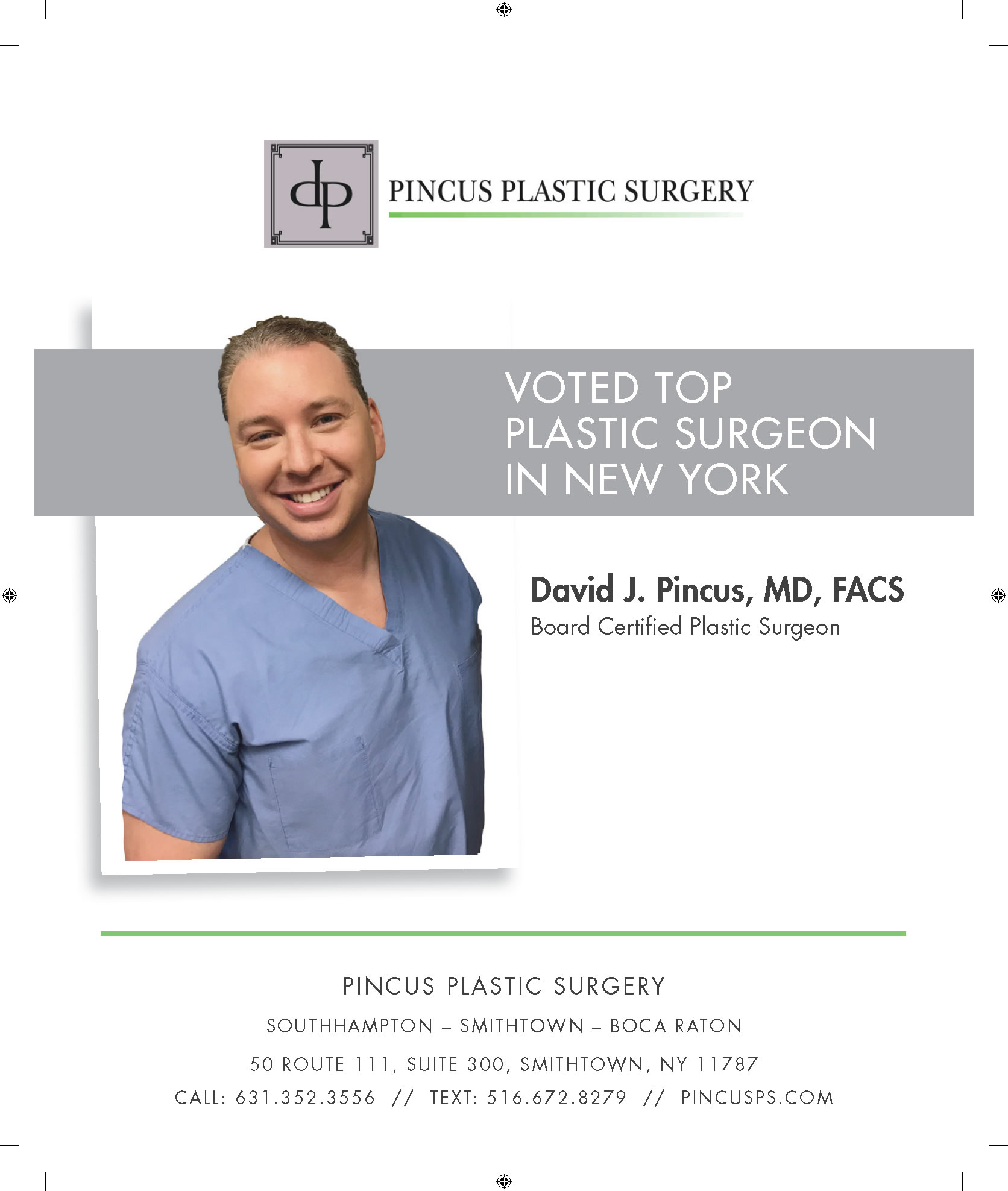 Dr. Pincus' feature in Hamptons magazine